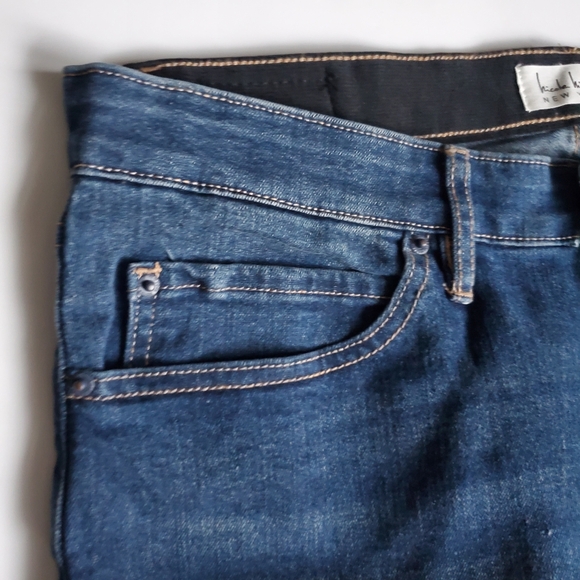 NICOLE MILLER High Rise Blue Jeans Ankle Slim Size 12 Cut Off Slits Cozy Weekend - Picture 4 of 7